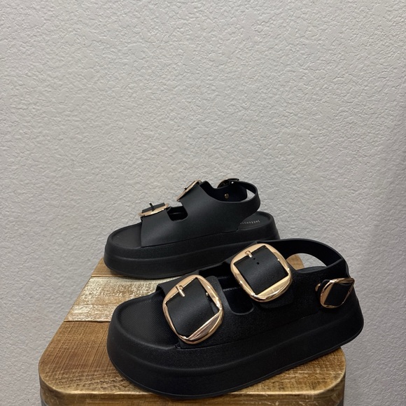 Jeffrey Campbell Blithe Black Platform Sandals Size 7 NEW - Picture 4 of 7